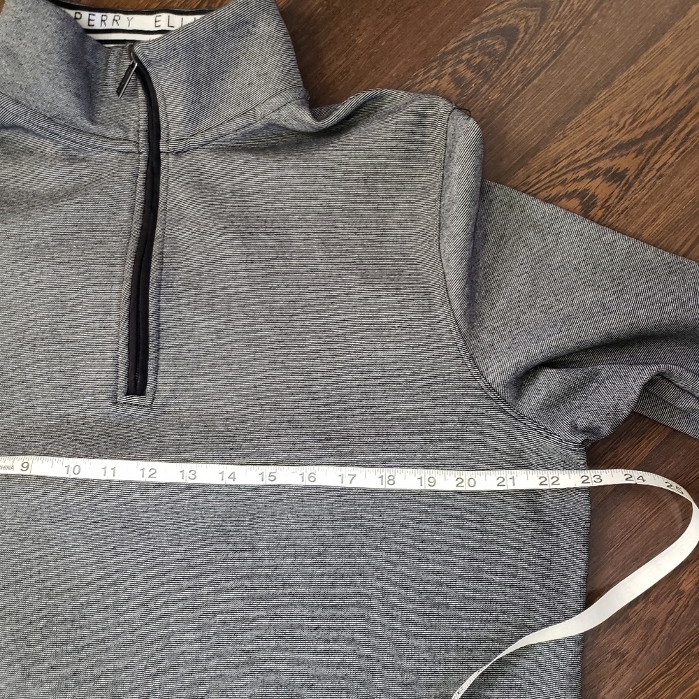 Perry Ellis Long Sleeve Mock Neck Shirt Pullover 1/4 Zip | Size Large - Picture 7 of 10